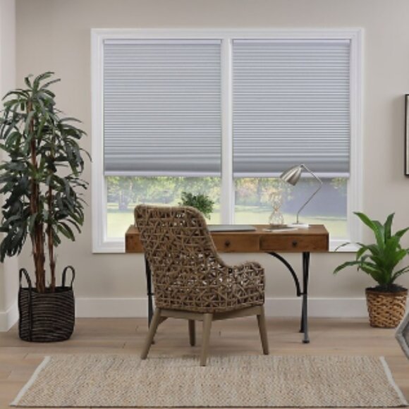 Allen + Roth Motorized Cellular Shade 23-in x 72-in WHITE Blackout - Picture 4 of 6